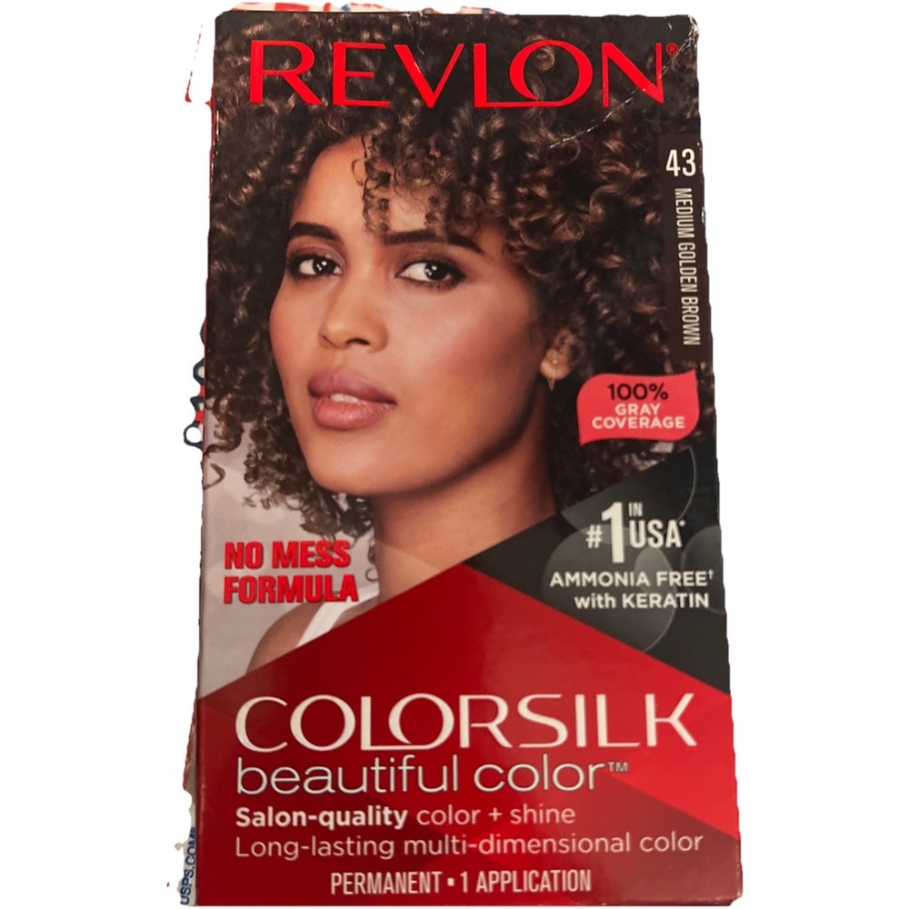 Revlon Colorsilk Beautiful Color Permanent Hair #43 Medium Golden Brown New